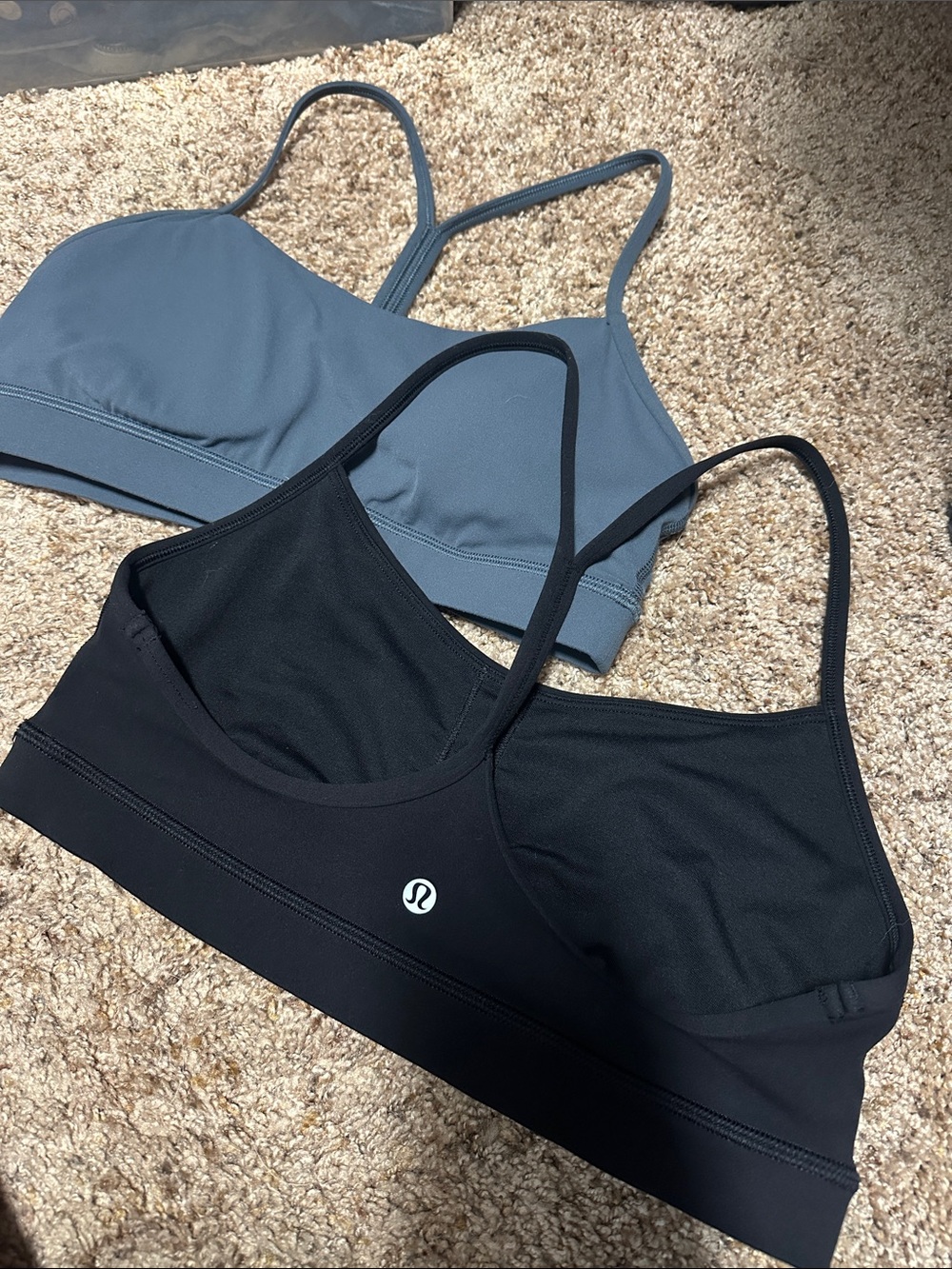 lululemon athletica Two-Pack Y back Sports Bras in Black and Gray
